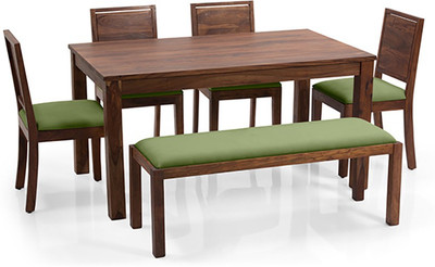 

Urban Ladder Arabia - Oribi - Bench Solid Wood 6 Seater Dining Set(Finish Color - Teak)