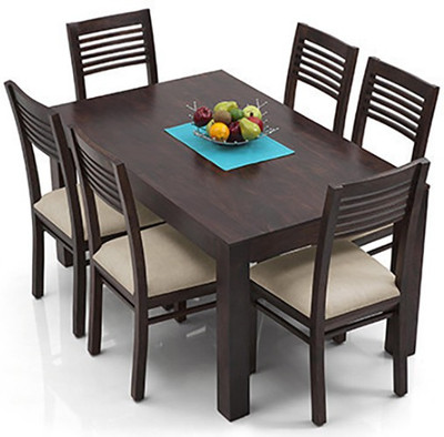 

Urban Ladder Arabia - Zella Solid Wood 6 Seater Dining Set(Finish Color - Mahogany)