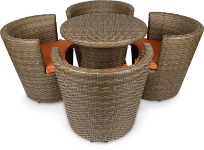

Svelte Metal 4 Seater Dining Set(Finish Color - Brown)