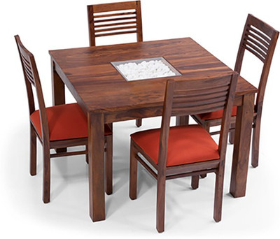 

Urban Ladder Brighton Square - Zella Solid Wood 4 Seater Dining Set(Finish Color - Teak)