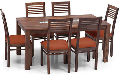 

Urban Ladder Brighton - Zella Solid Wood 6 Seater Dining Set(Finish Color - Teak)