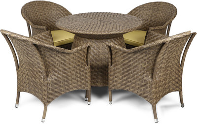 

Svelte Metal 4 Seater Dining Set(Finish Color - Brown)