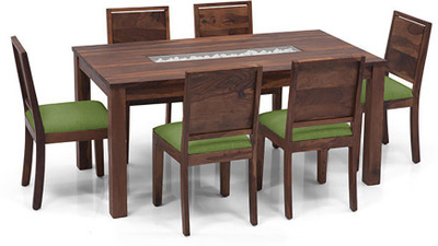 

Urban Ladder Brighton - Oribi Solid Wood 6 Seater Dining Set(Finish Color - Teak)