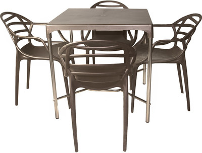 

Cello Plastic 4 Seater Dining Set(Finish Color - Brown)