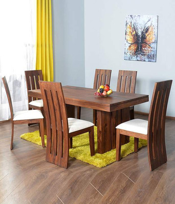 

The Attic Delmonte Sheesham Solid Wood 6 Seater Dining Set(Finish Color - Honey)