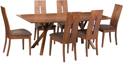 Parin Solid Wood 6 Seater Dining Set(Finish Color - Brown)