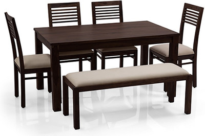 

Urban Ladder Arabia - Zella - Bench Solid Wood 6 Seater Dining Set(Finish Color - Mahogany)
