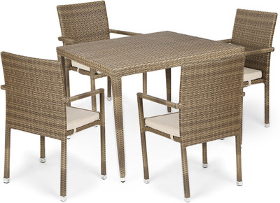 

Svelte Metal 4 Seater Dining Set(Finish Color - Brown)