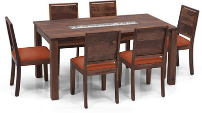 

Urban Ladder Brighton - Oribi Solid Wood 6 Seater Dining Set(Finish Color - Teak)