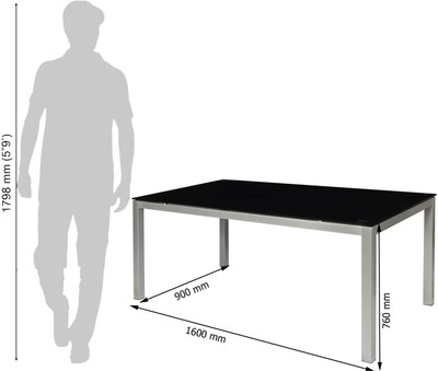 

Godrej Interio Mod Knight Glass 6 Seater Dining Table(Finish Color - Black)