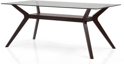 Buy Urban Ladder Wesley Glass Top Solid Wood 6 Seater Dining Table Finish Color Dark Walnut On Flipkart Paisawapas Com