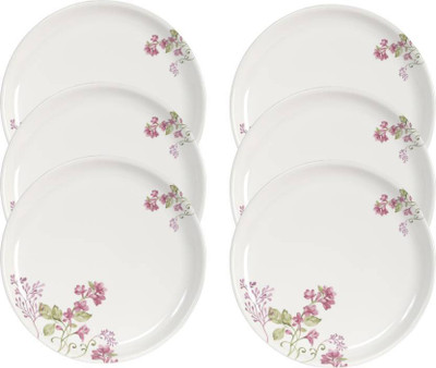 

Servewell Flowers Bush Printed Melamine Plate Pack of 6 Dinner Set(Melamine)