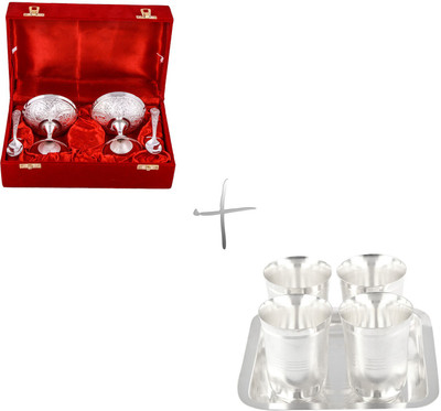 

G S Museum Pack of 9 Dinner Set(Silver Plated)