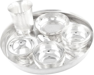 

Raj Laxmi Pack of 7 Dinner Set(Silver Plated)