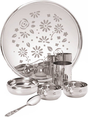 Gurukrupa Silver Plated Dezzire Buffet Set Dinner Set(Stainless Steel)