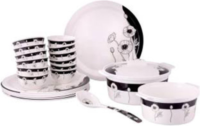 

Borosil Milano Black Buds Pack of 35 Dinner Set(Melamine)