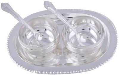 

Raj Laxmi Pack of 5 Dinner Set(Silver Plated)