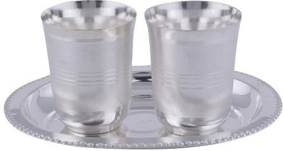 

Raj Laxmi Pack of 3 Dinner Set(Silver Plated)