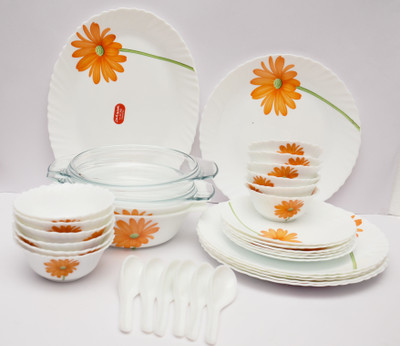 

Laopala Crimson Bloom Pack of 35 Dinner Set(Ceramic)