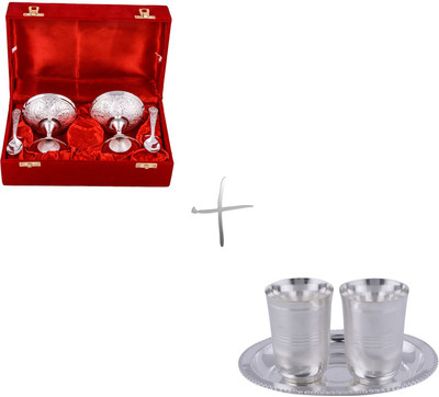 G S Museum Pack of 7 Dinner Set(Silver Plated)