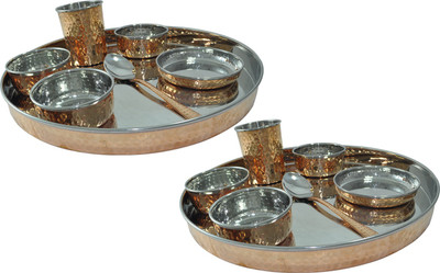 

DakshCraft Handmade Pack of 14 Dinner Set(Stainless Steel)