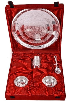 

Raj Laxmi Pack of 5 Dinner Set(Silver Plated)