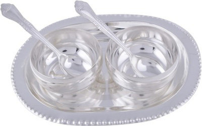 

India Shoppe Pack of 5 Dinner Set(Silver Plated)