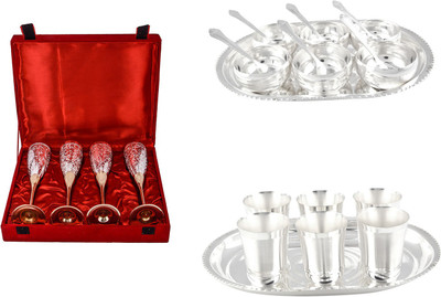 

G S Museum Silver Plated Decorative Platter(Silver, Gold, Pack of 24)