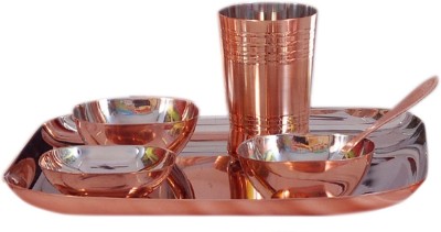 Dynore Pack of 6 Stainless Steel Bottom Copper Plating Dinner Set(Steel)
