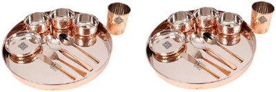

IndianArtVilla 2 Dinner Set - 10 Piece per Set Pack of 20 Dinner Set(Steel, Copper)