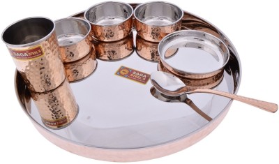 SAGA Pack of 7 Steel, Copper Dinner Set(Brown)