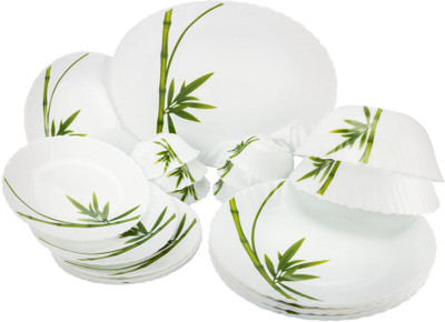 

Laopala DIVA FLUTED GREEN Pack of 21 Dinner Set(Opalware)
