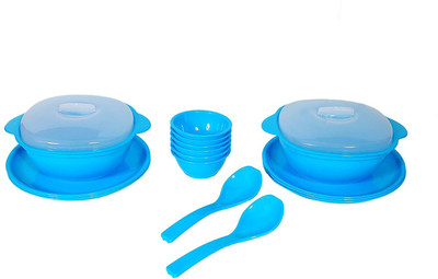 

Day 2 Day Forever Turquoise Blue Microwave Safe Dinner Set Pack of 18 Pack of 18 Dinner Set(Plastic)