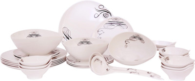 

Thaiware Black Graphic Pack of 30 Dinner Set(Melamine)