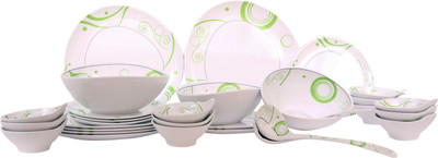 

Thaiware Green Graphic Pack of 30 Dinner Set(Melamine)