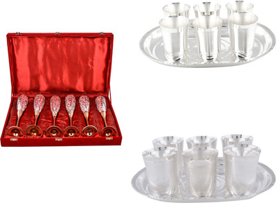 

G S Museum Silver Plated Decorative Platter(Silver, Gold, Pack of 20)