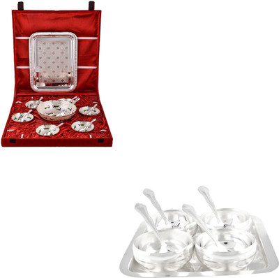 

G S Museum Silver Plated Decorative Platter(Silver, Pack of 24)