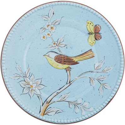 

Chumbak Flora Bird Dessert Plate Dinner Set(Crystal)