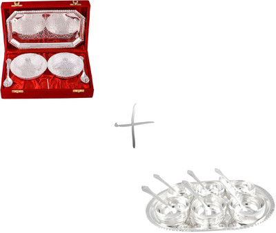 

G S Museum Pack of 18 Dinner Set(Silver Plated)
