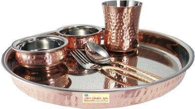 Shivshakti Arts Pack of 6 Copper Dinner Set(Brown)