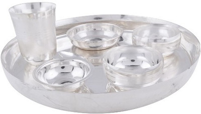 

Raj Laxmi Pack of 7 Dinner Set(Silver Plated)