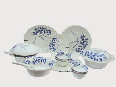 

Maria Glossy Melamine Pack of 32 Dinner Set(Melamine)