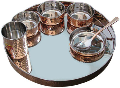 

Rastogi Handicrafts Pack of 7 Dinner Set(Copper)