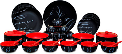 

Caffeine Handmade Ceramic Elite Black Pack of 37 Dinner Set(Ceramic)