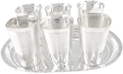 

Raj Laxmi Pack of 7 Dinner Set(Silver Plated)