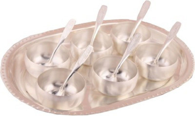 

India Shoppe Pack of 13 Dinner Set(Silver Plated)