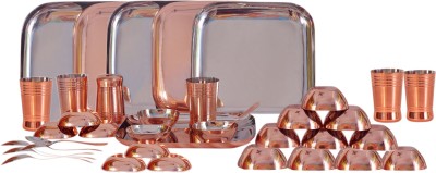 Dynore Pack of 36 Stainless Steel Bottom Copper Plating Dinner Set(Steel)