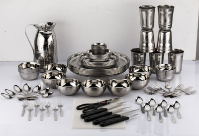 

Mahavir Pack of 85 Dinner Set(Stainless Steel)