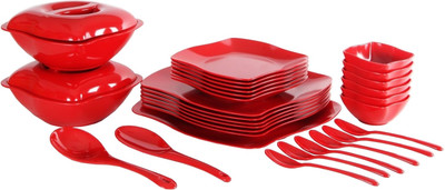 

IVEO Solid Quadra Pack of 31 Dinner Set(Melamine)