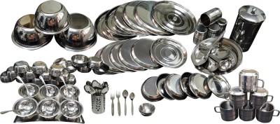 Dynore Pack of 101 Stainless Steel 101 Pcs Tool touch Dinner Set Dinner Set(Steel)